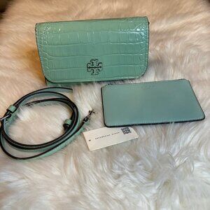 NWT Tory Burch Thea Leather Crossbody Bag Wallet Clutch Purse w/ Card Case